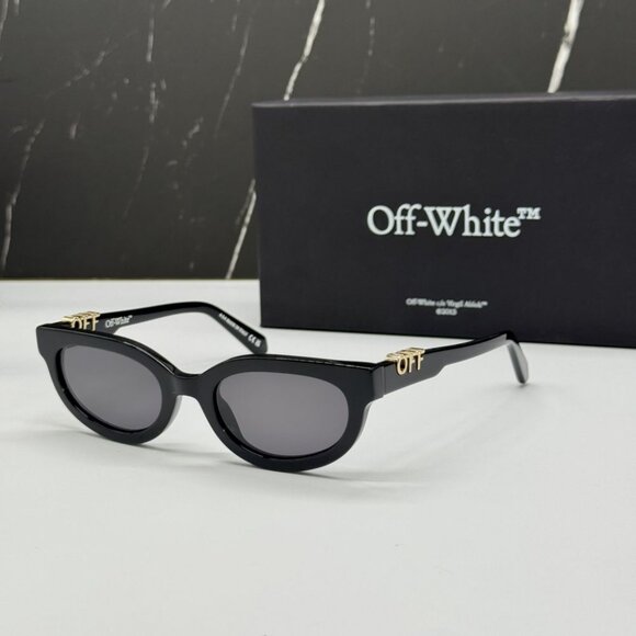 NEW OFF-WHITE OERI13D SPARKS 1007 SUNGLASSES WOMEN ROUND BLACK EYEWEAR main image 8